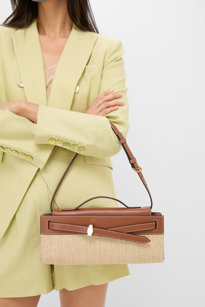 Hazelwood Natural Raffia Veronica Beard Dash Clutch