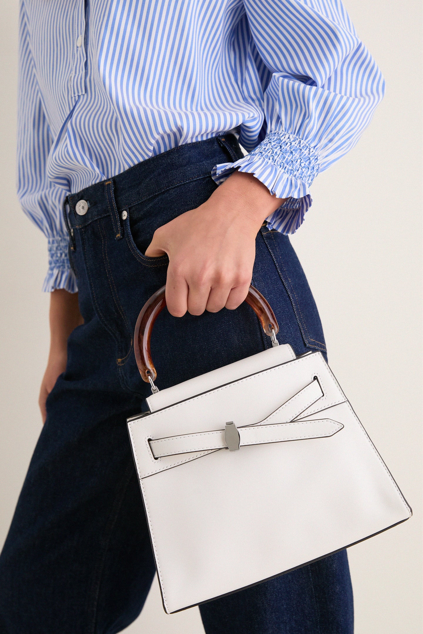 Off White Resin Veronica Beard Dash Top Handle