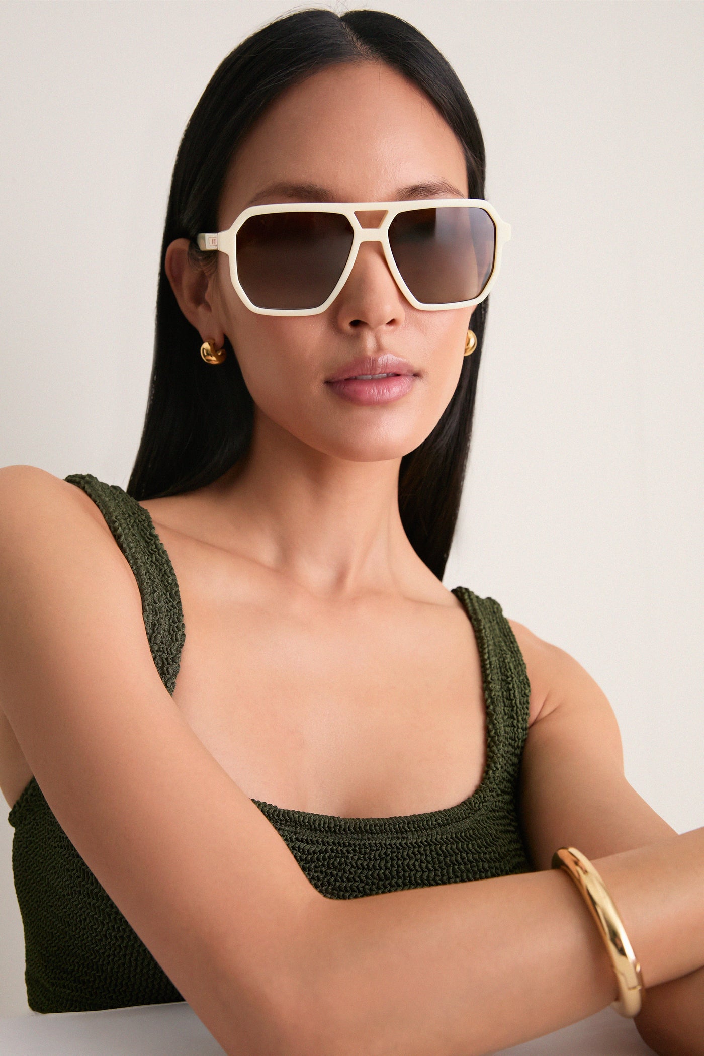 Courtside Ivory Polarized Cameron Sunglasses