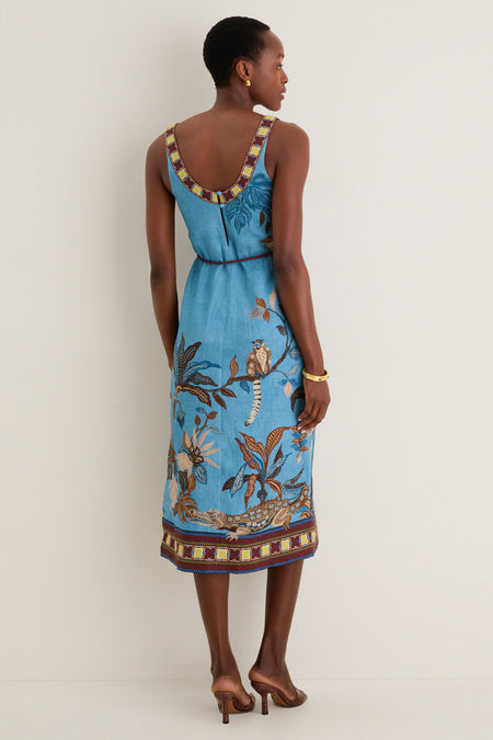 Multi Georgie Sleeveless Midi Dress