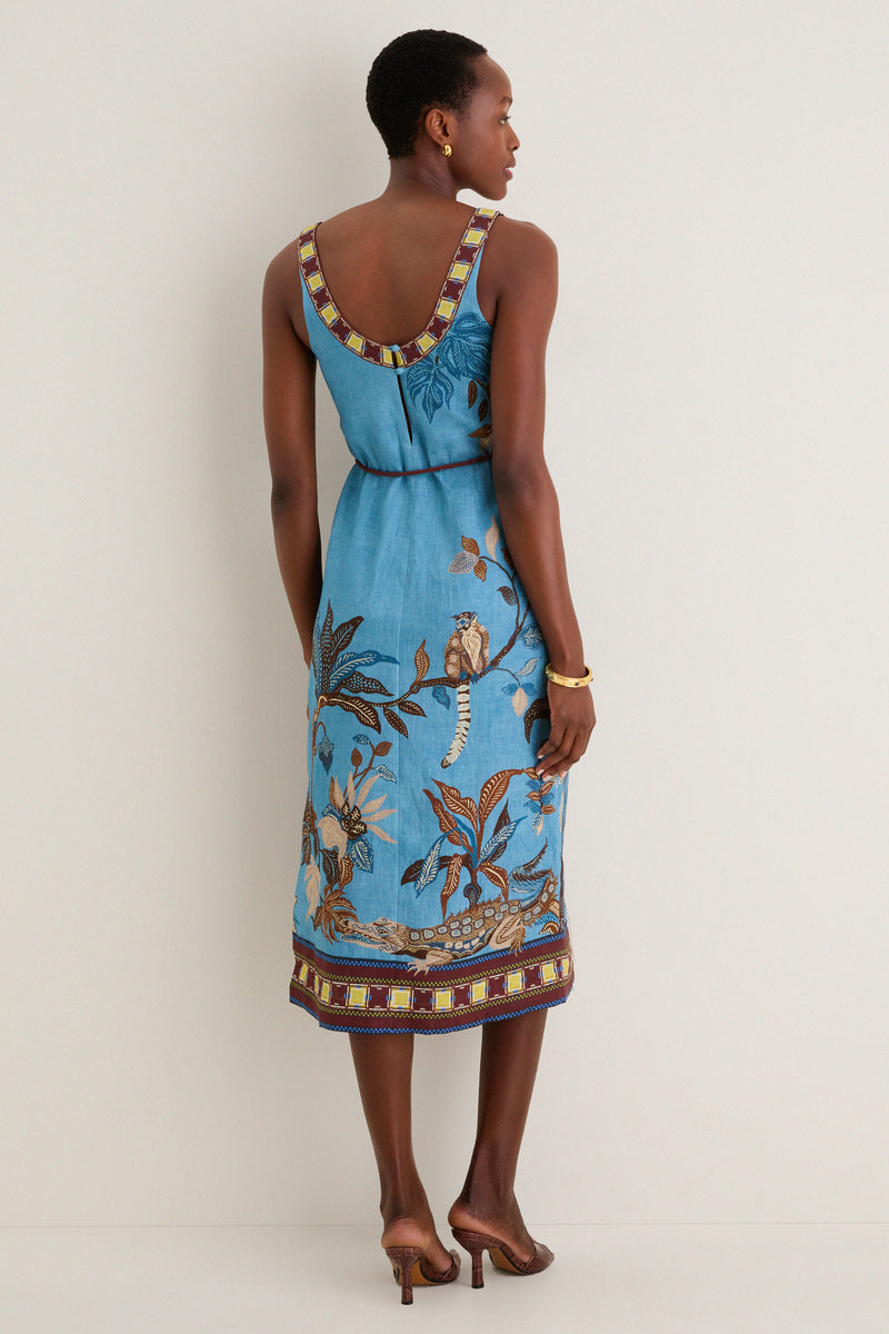 Multi Georgie Sleeveless Midi Dress