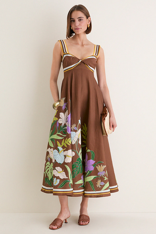 Chocolate Alfie Twist Sundress | Alemais Chocolate Alfie Twist Sundress | Alemais