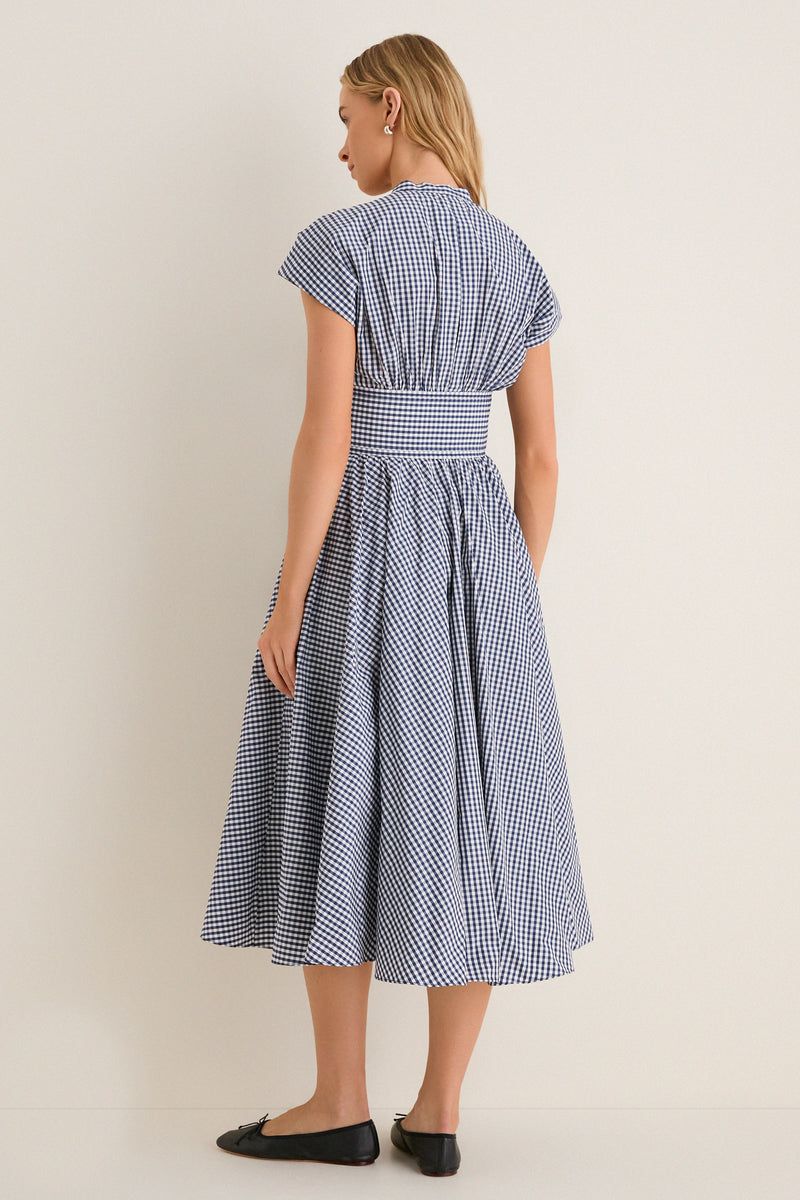 Navy Gingham Riviera Dress