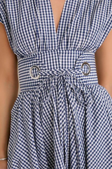 Navy Gingham Riviera Dress