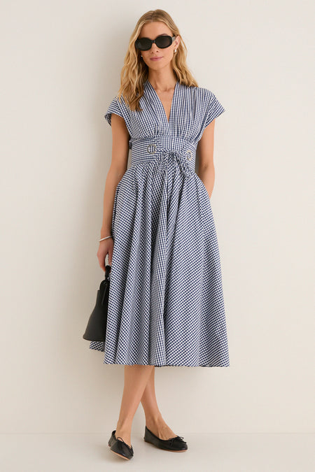 Navy Gingham Riviera Dress