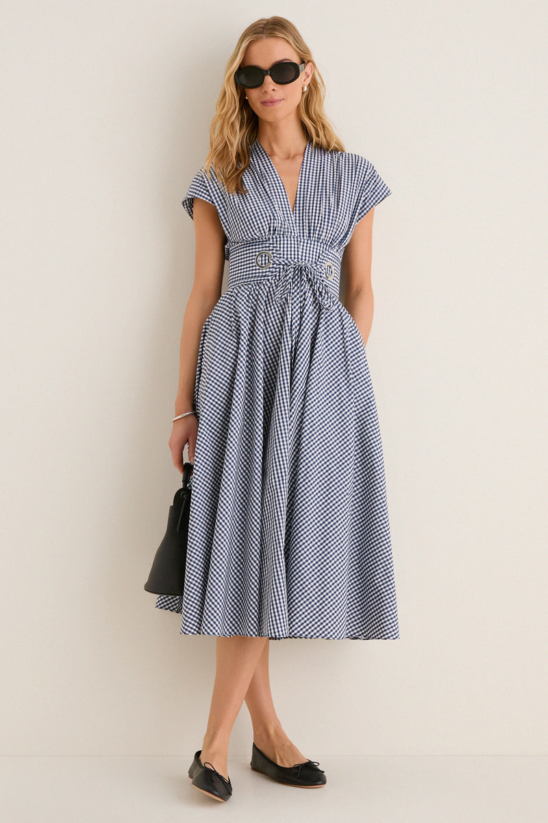 Navy Gingham Riviera Dress
