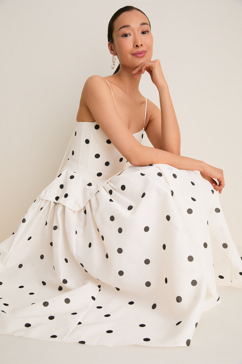 Ivory and Black Parma Dress