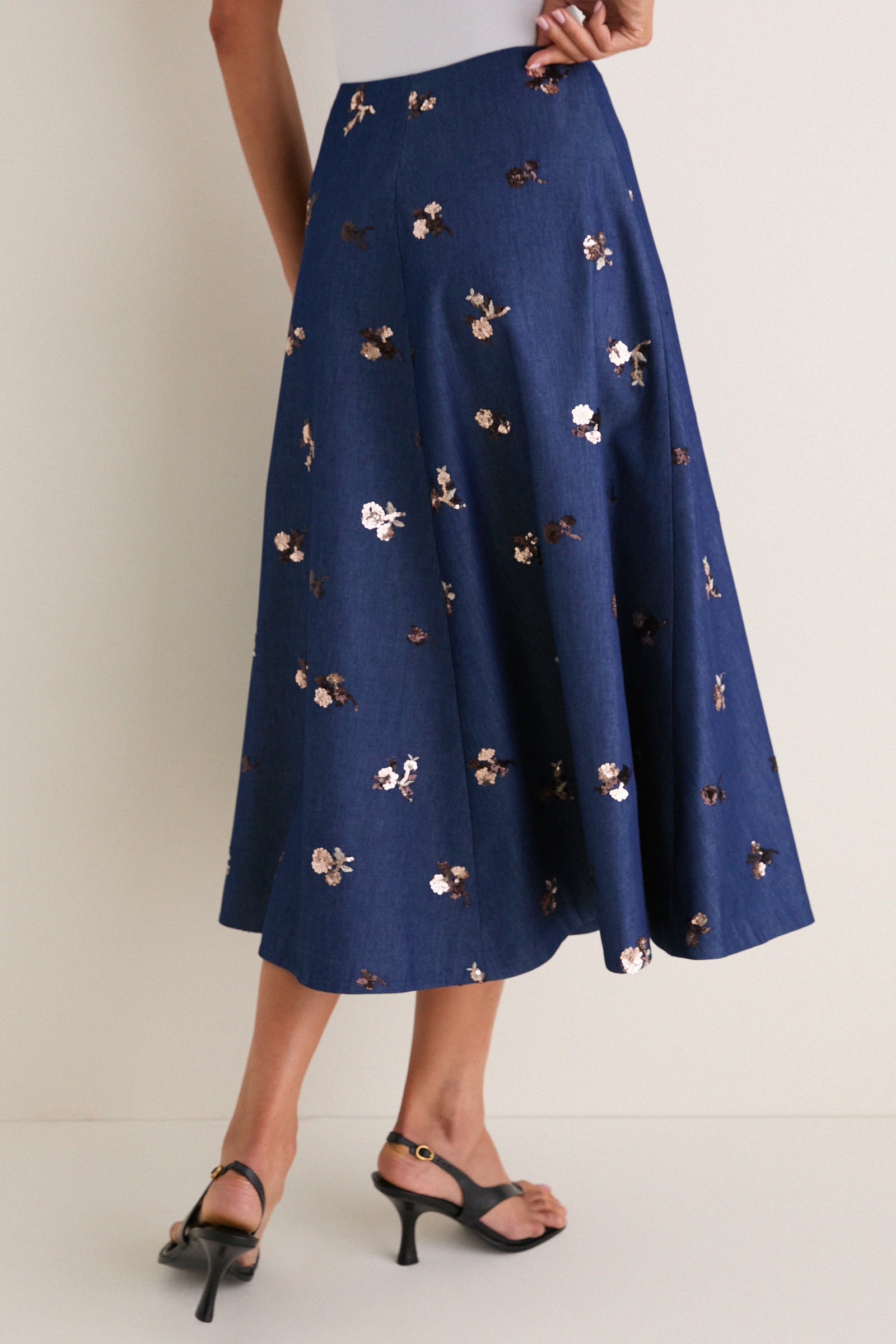 Midnight Varda Midi Skirt