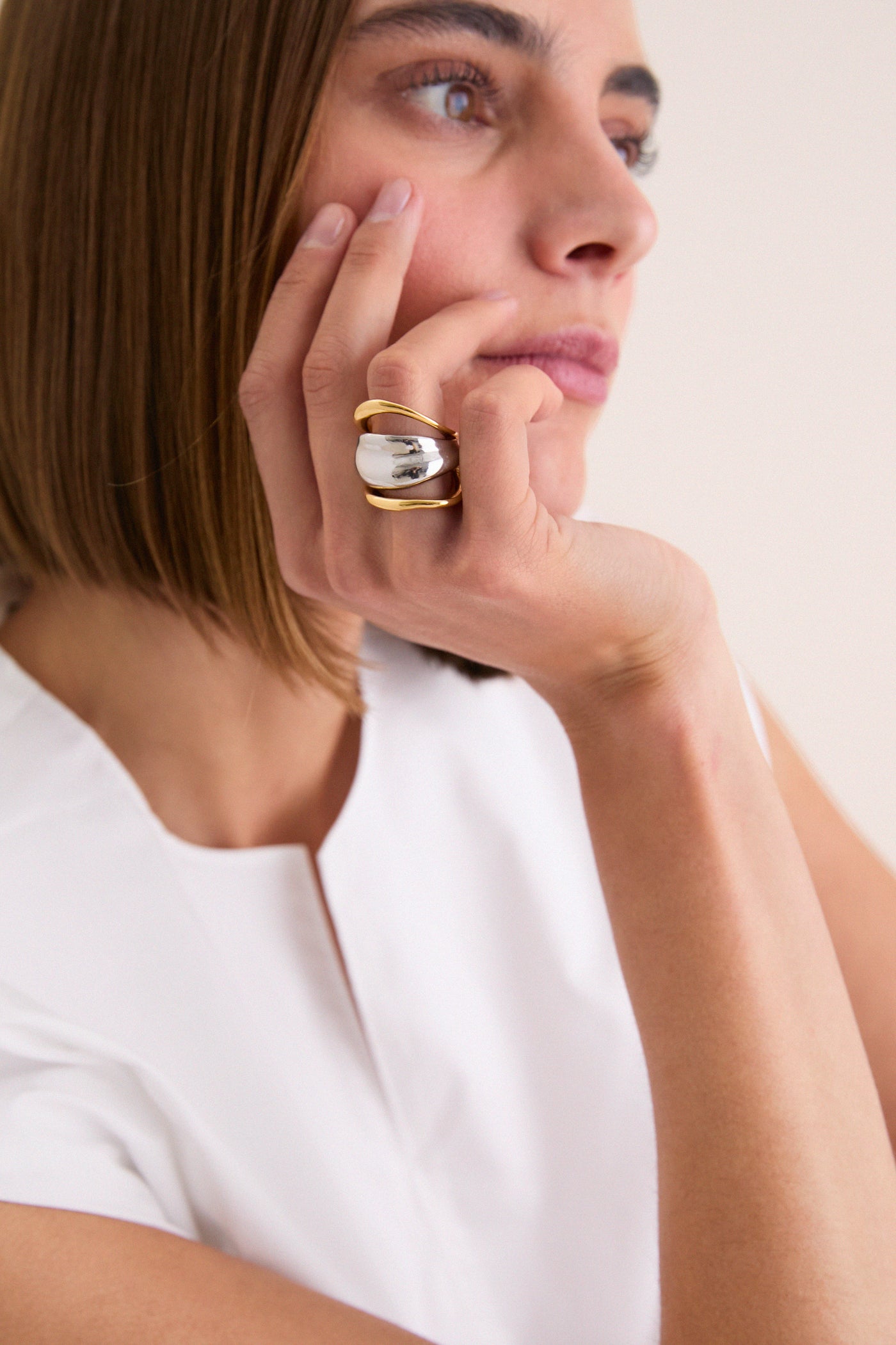 Gold and Silver Olio Ring
