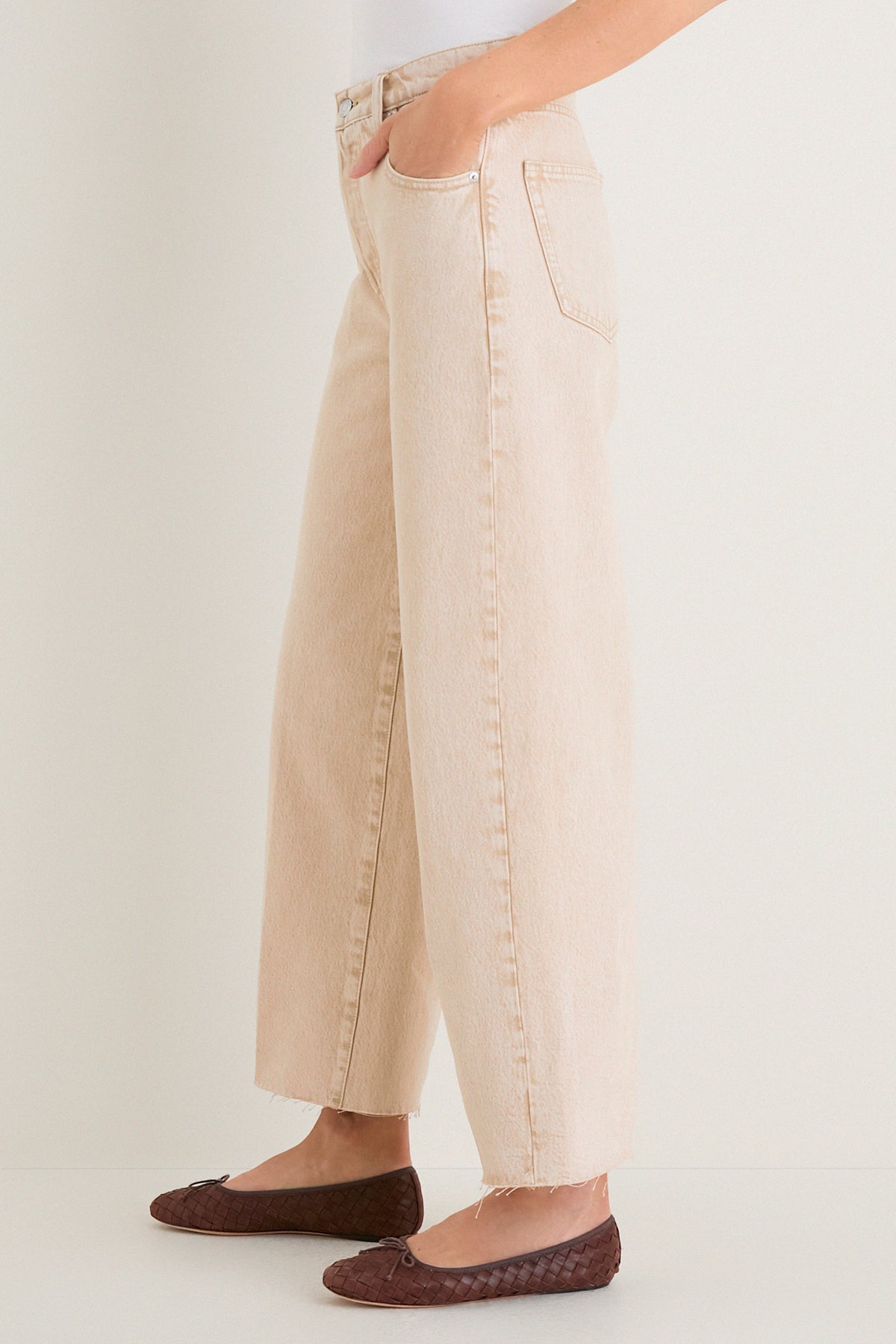 Hi Rise Dunes Dune High Rise Bowed Wide Leg Tate Crop | Pistola Denim