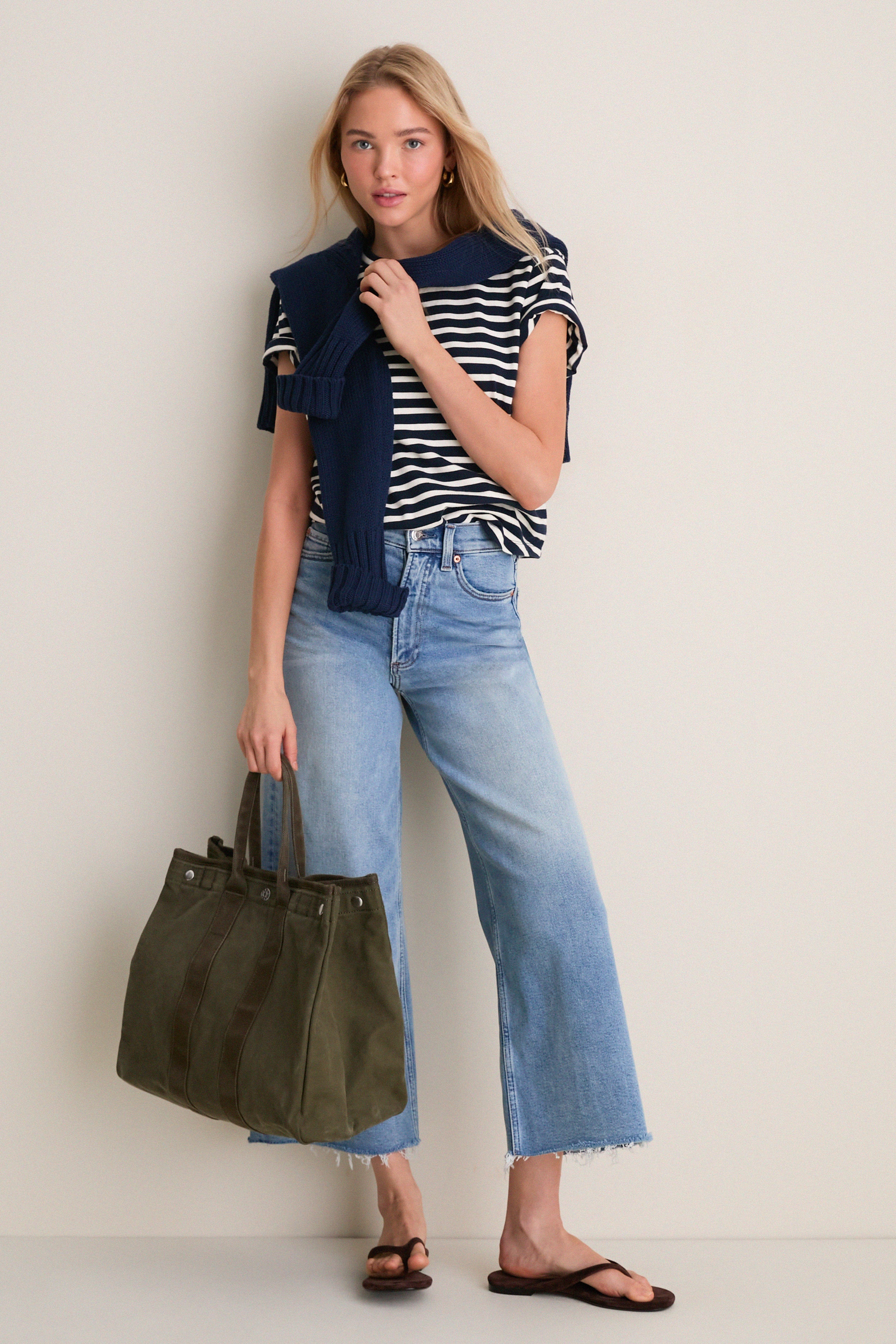 Bistro High Rise Ultra Wide Leg Lana Crop | Pistola Denim