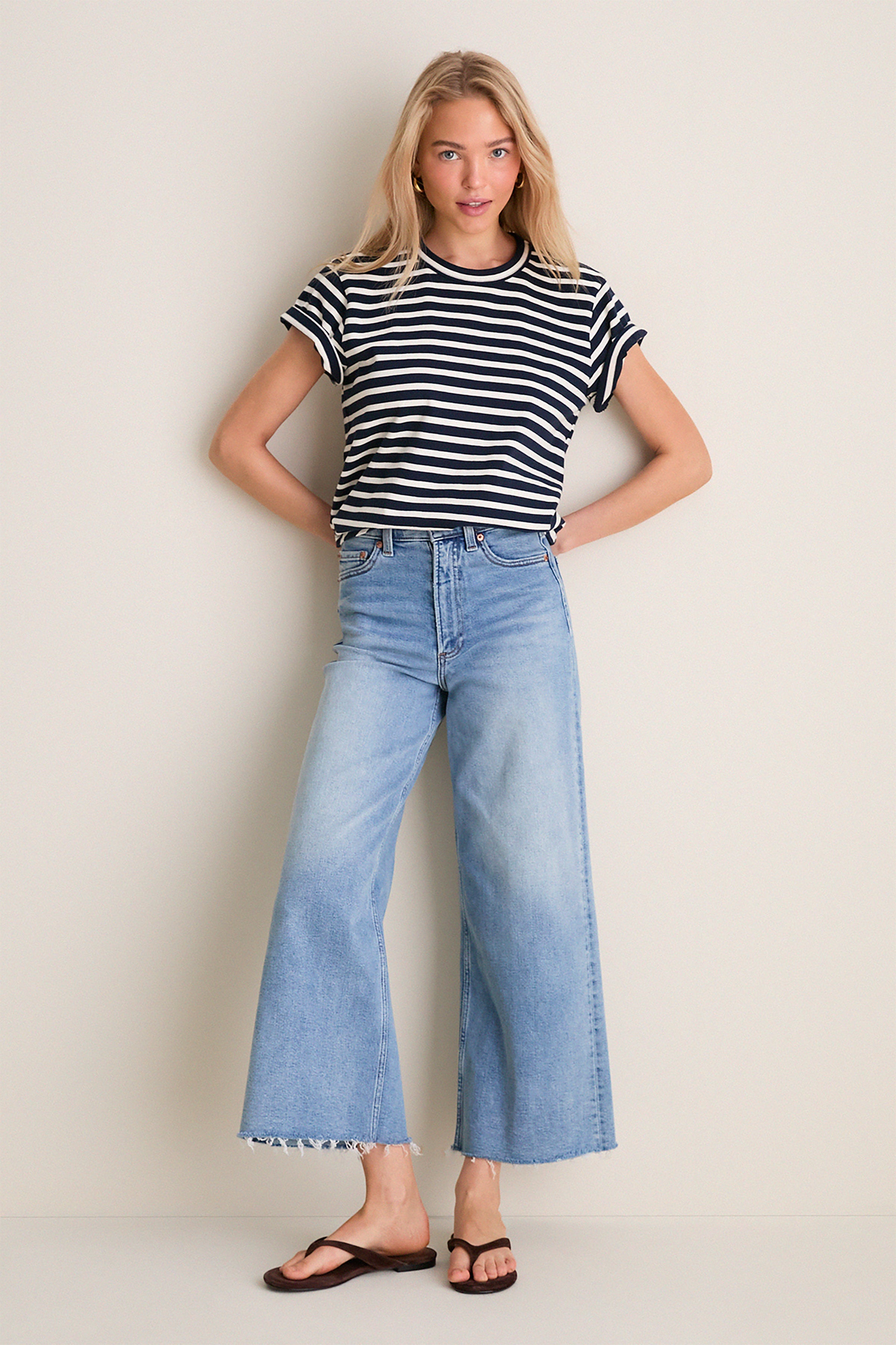Bistro High Rise Ultra Wide Leg Lana Crop