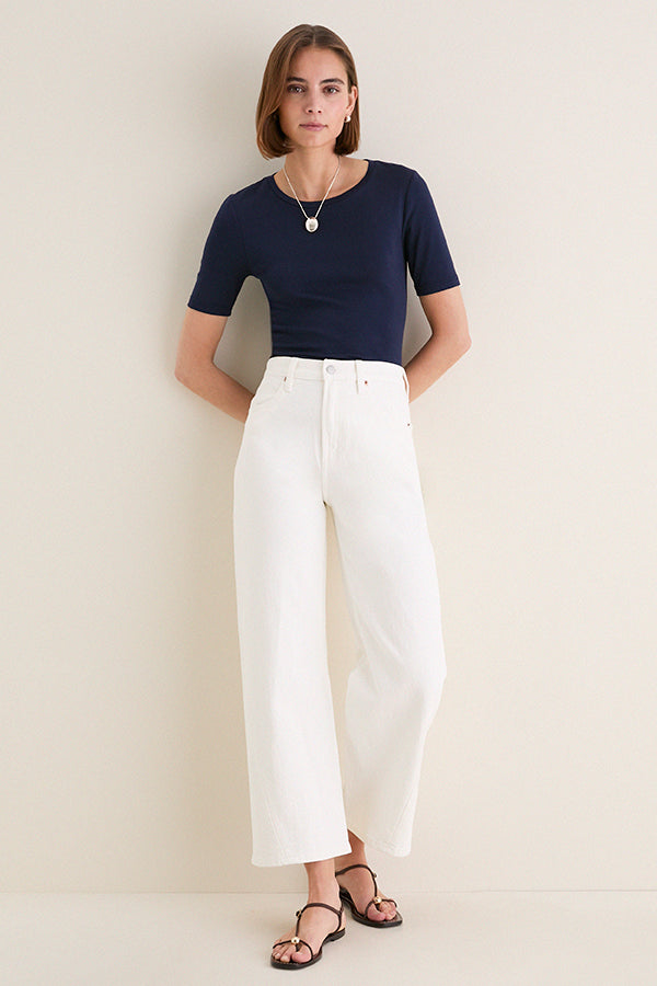 Antique White Kyra High Rise Bowed Ankle | Pistola Denim