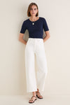 Antique White Kyra High Rise Bowed Ankle