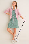 Eden Green Gingham Sleeveless Performance Seersucker Alcott Golf Dress