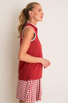 Clay Sleeveless Performance Jersey Connors Mock Neck