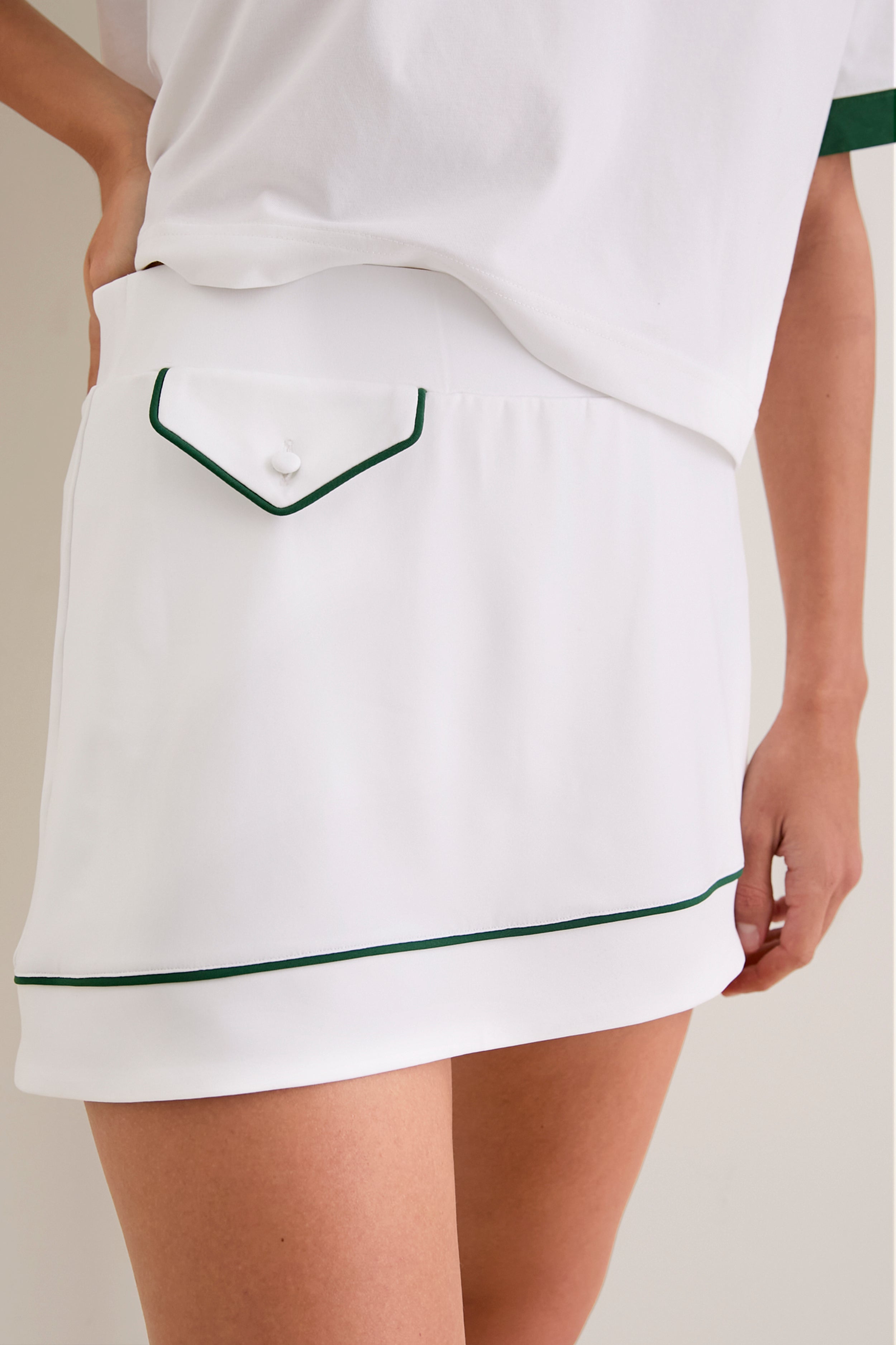 White 13 Inch Shirley Tennis Skirt | Tnuck Sport