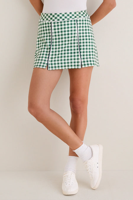 Eden Green Gingham 13 Inch Willis Tennis Skirt