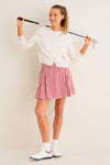 Clay Gingham 16 Inch Performance Seersucker Park Golf Skirt