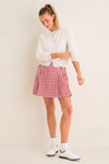 Clay Gingham 16 Inch Performance Seersucker Park Golf Skirt