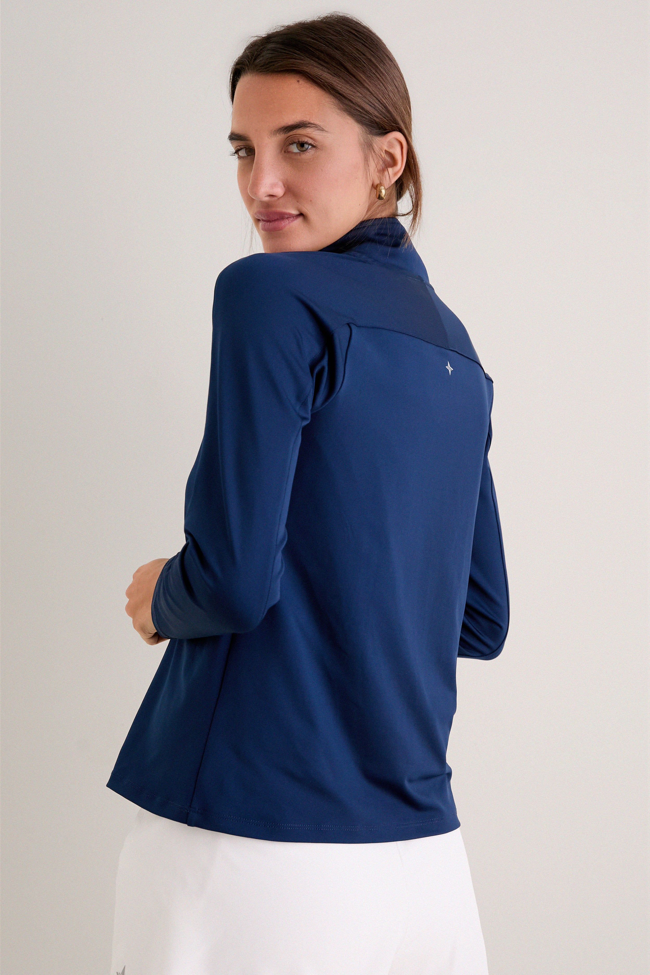 Navy Performance Jersey Carver Quarter Zip Tee | Tnuck Sport