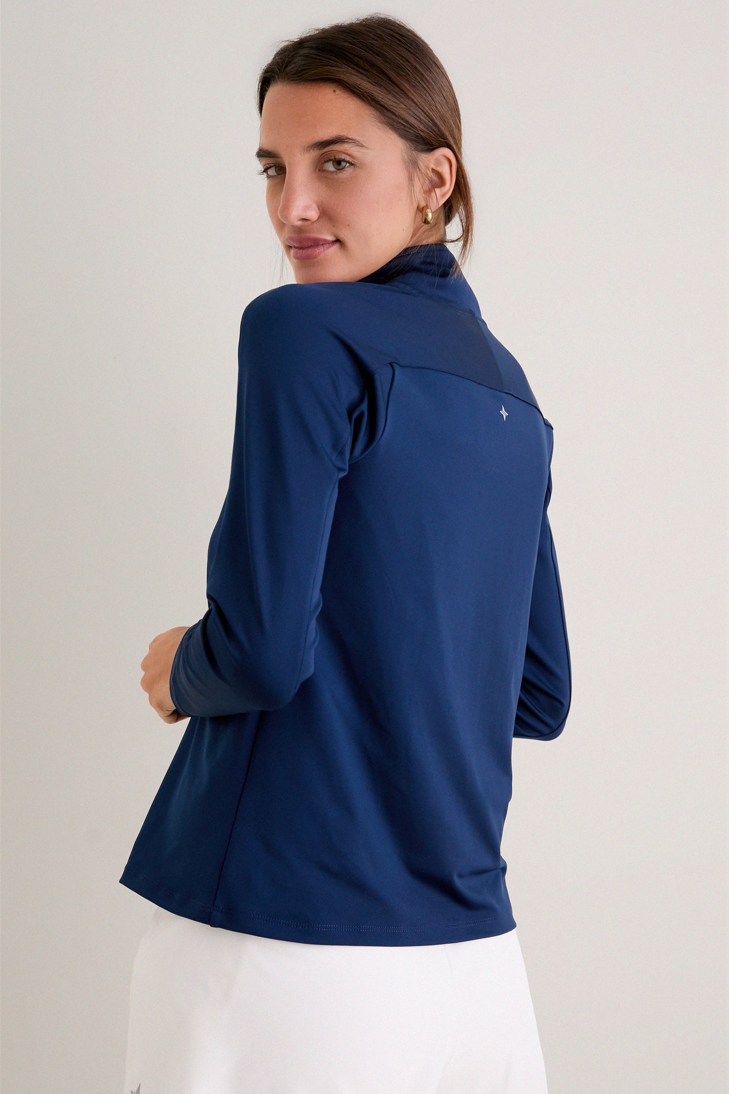 Navy Performance Jersey Carver Quarter Zip Tee