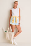 Light Blue Performance Stretch Woven Fonda Jogger Short