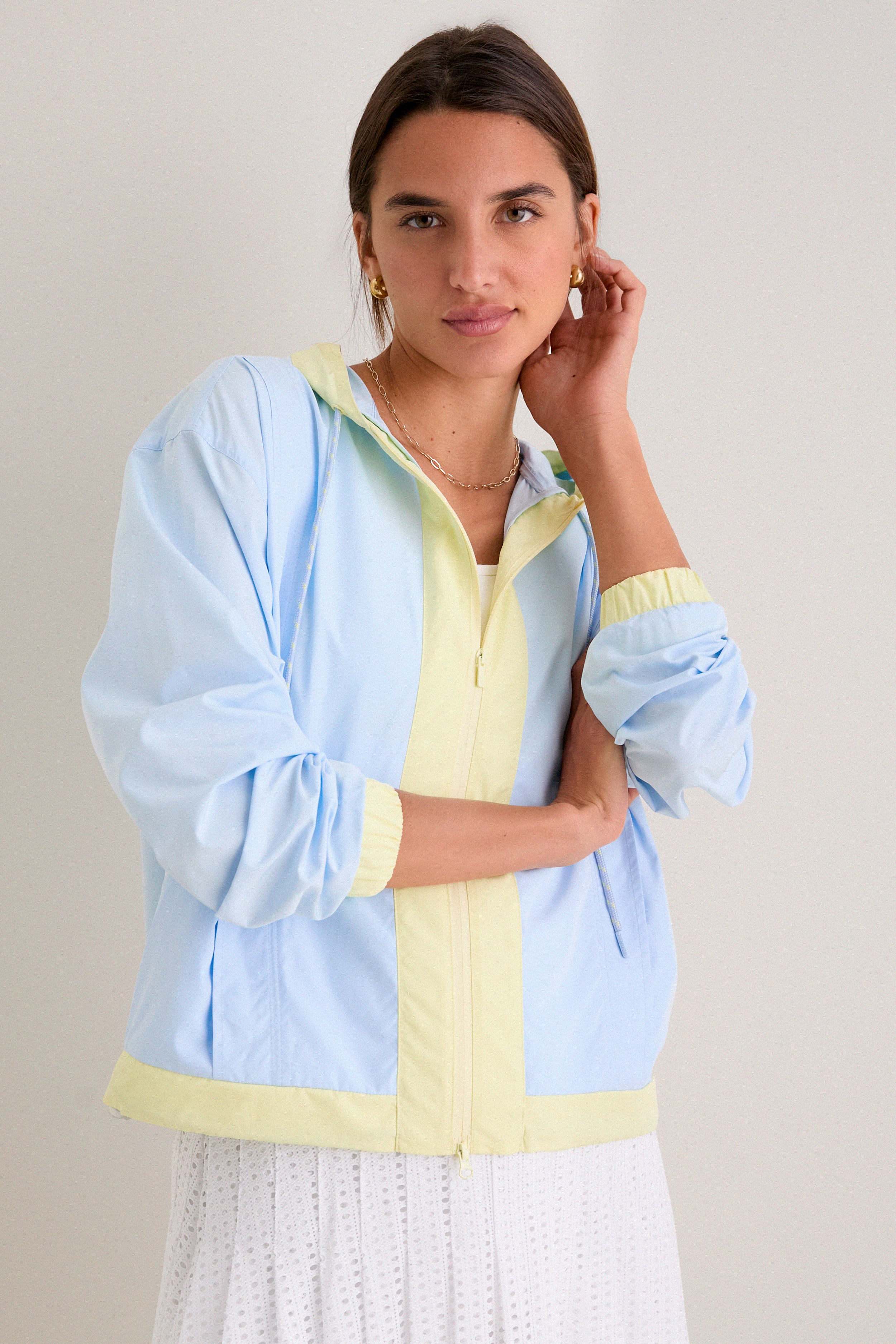 Light Blue Gailliot Packable Windbreaker | Tnuck Sport