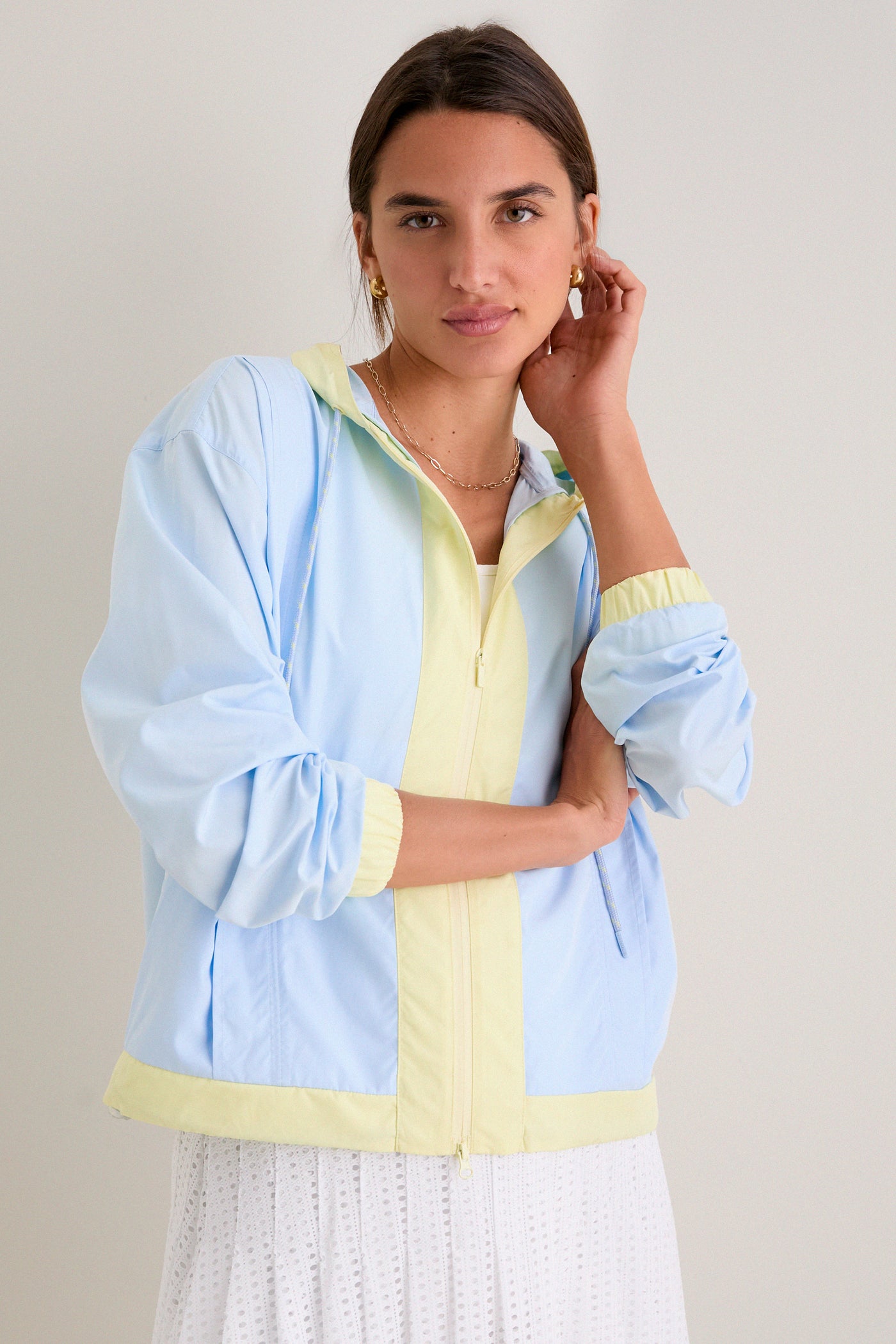 Light Blue Gailliot Packable Windbreaker