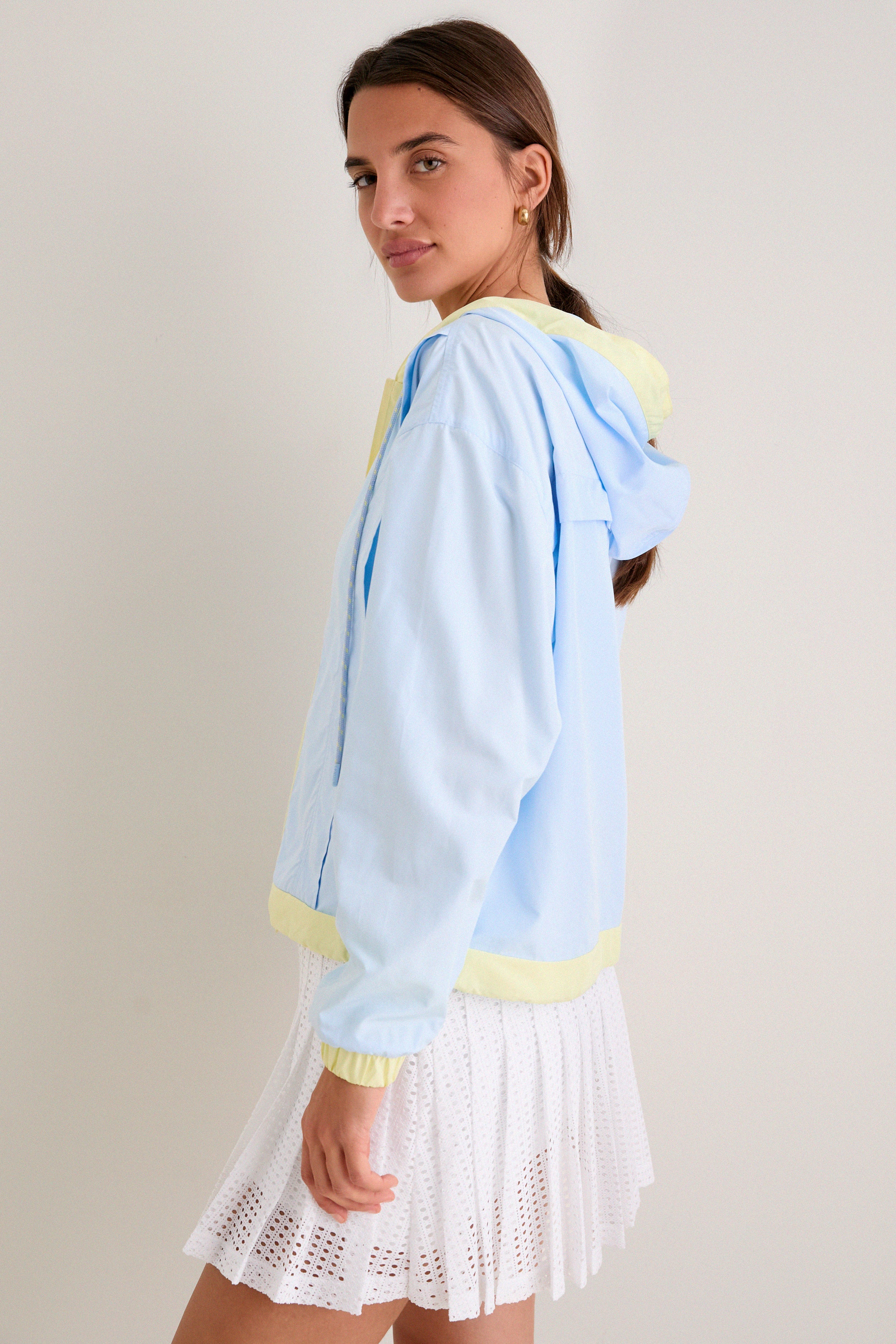 Light Blue Gailliot Packable Windbreaker | Tnuck Sport