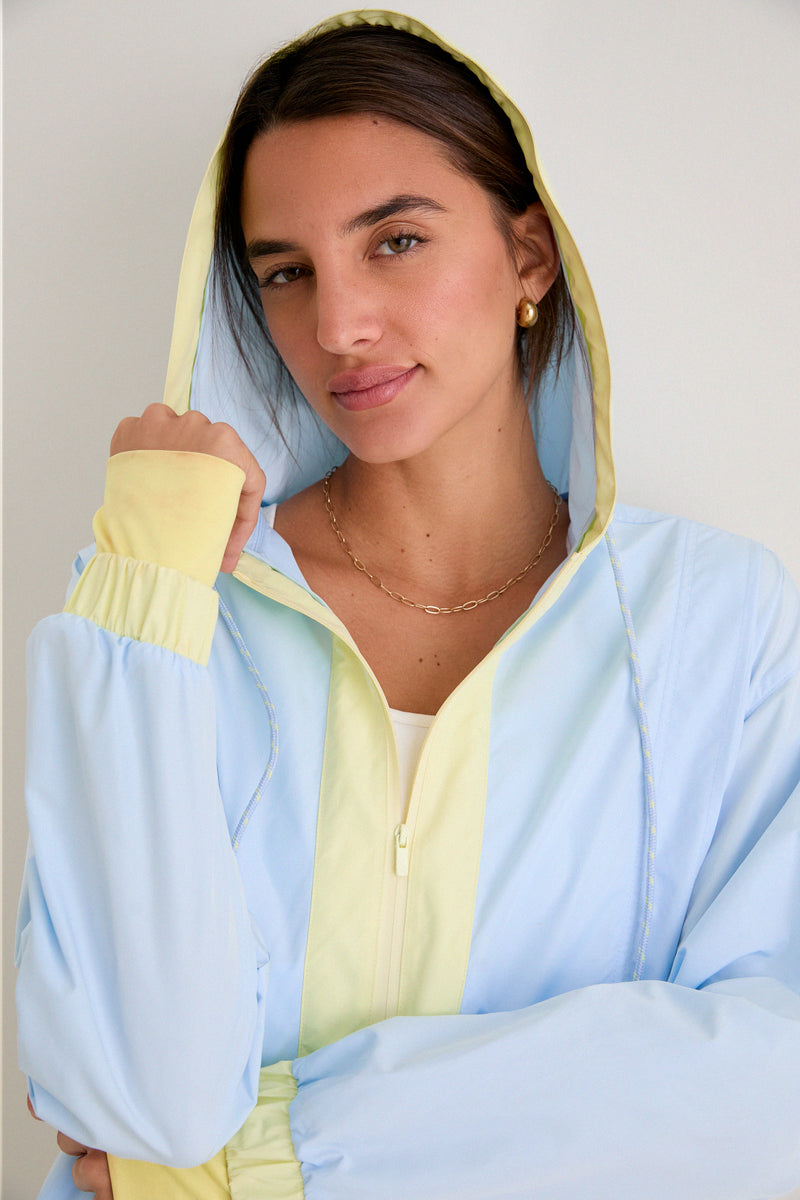 Light Blue Gailliot Packable Windbreaker