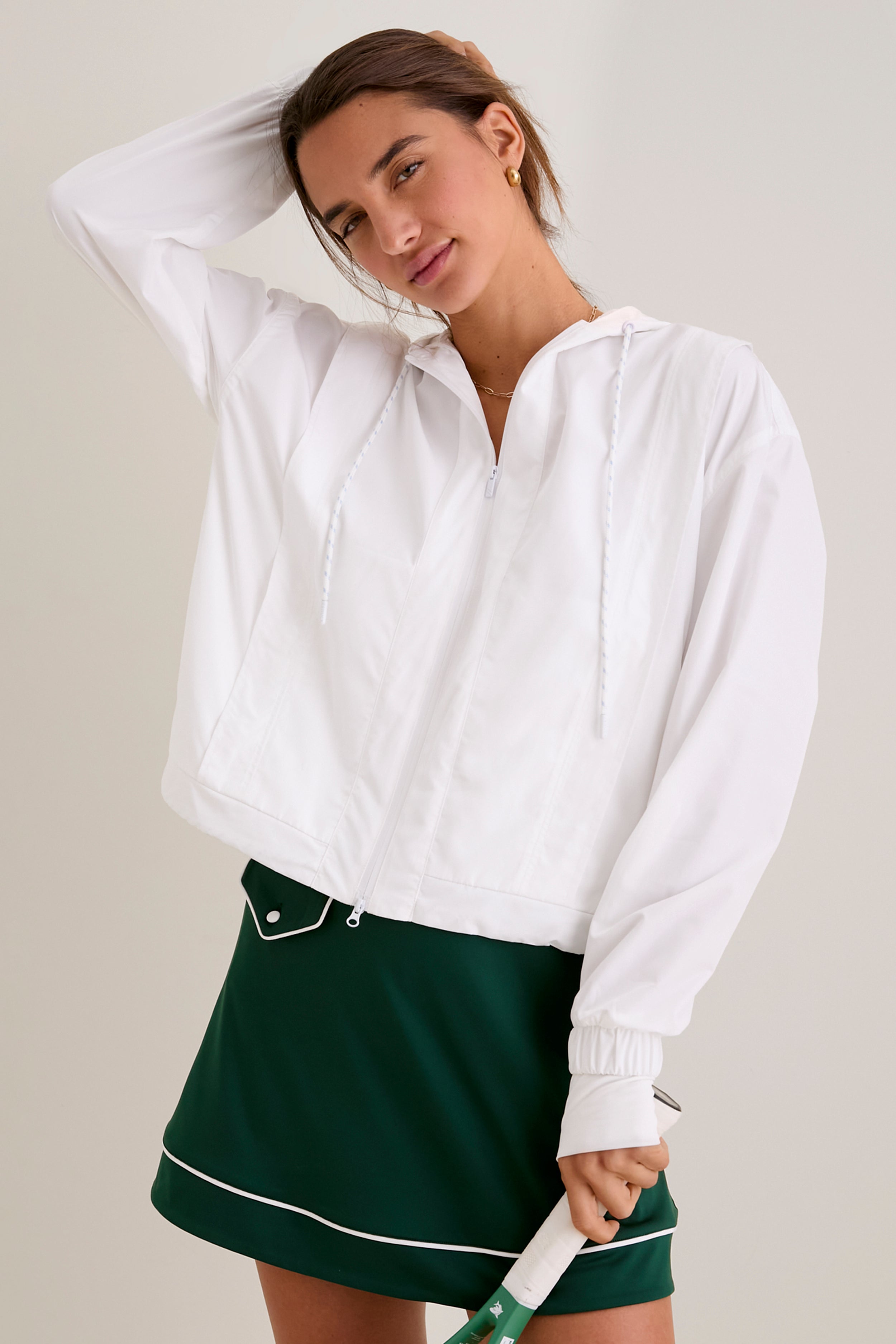 White Gailliot Packable Windbreaker | Tnuck Sport