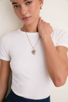 Silver Plated Chain Necklace with Round Locket Pendant
