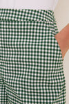 Eden Green Gingham Performance Stretch Woven Ruth Golf Short