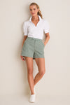 Eden Green Gingham Performance Stretch Woven Ruth Golf Short