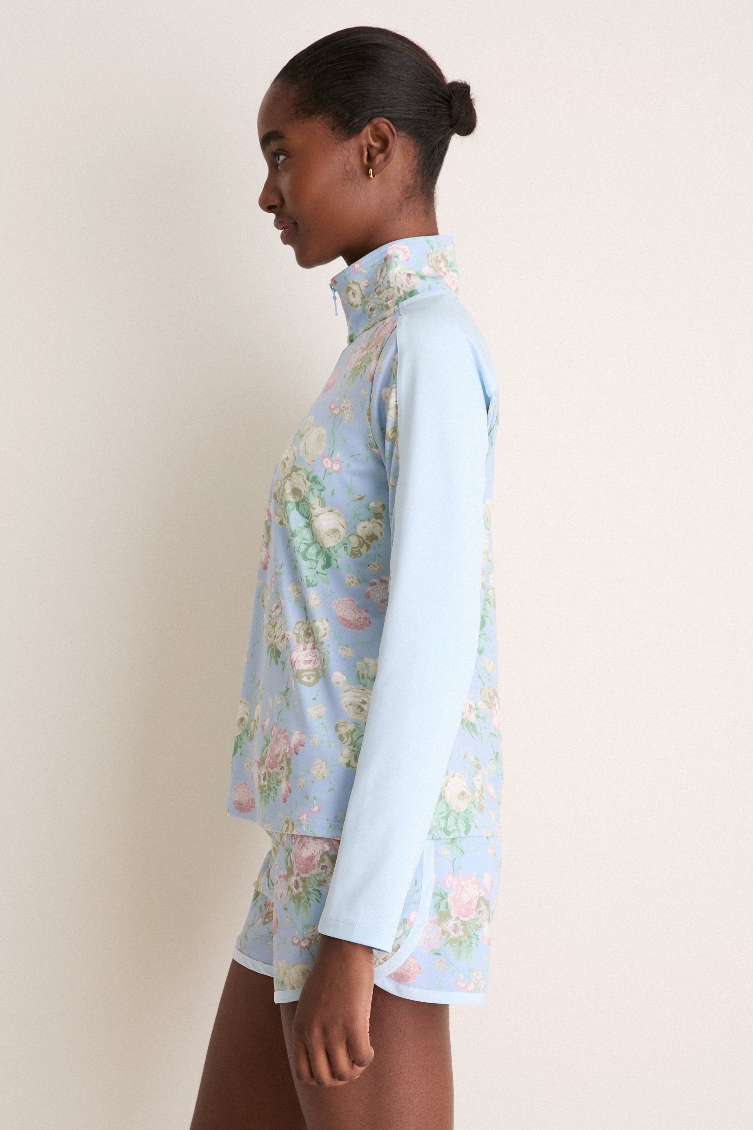 Clubhouse Chintz Performance Jersey Carver Quarter Zip Tee