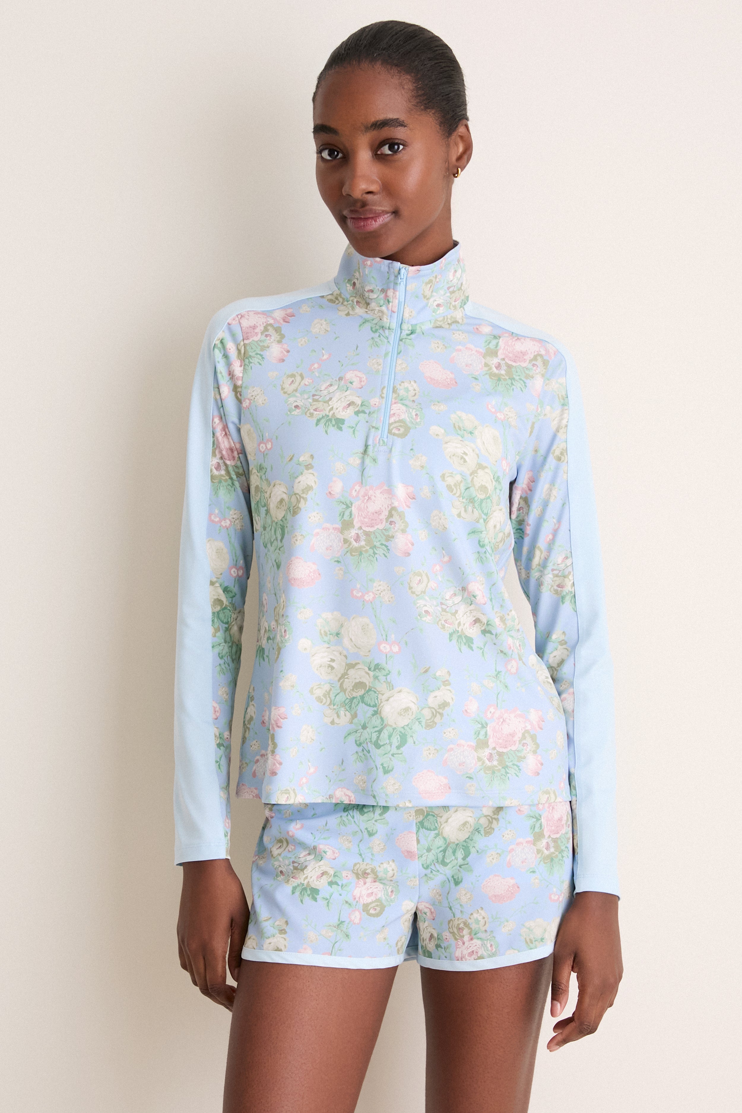 Clubhouse Chintz Performance Jersey Carver Quarter Zip Tee | Tnuck