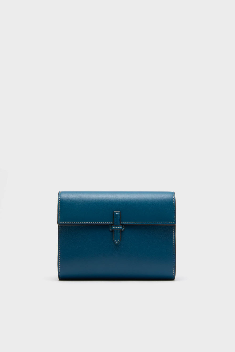 Teal Small Soft Clutch, a classic, high-end leather purse with a fold-over design and slip-through closure, embodies effortless elegance and fun sophistication.