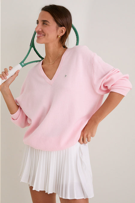 Pale Pink Wilma V-Neck Sweater