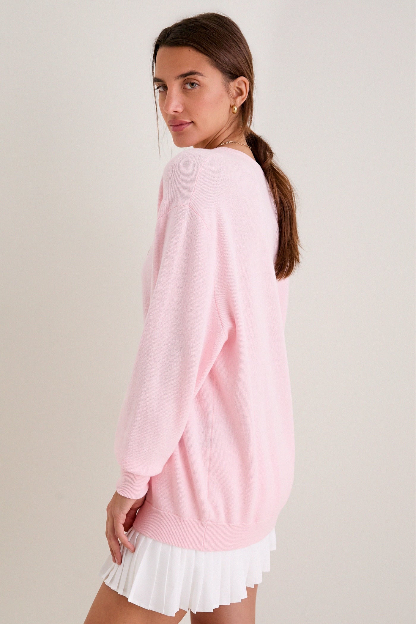 Pale Pink Wilma V-Neck Sweater