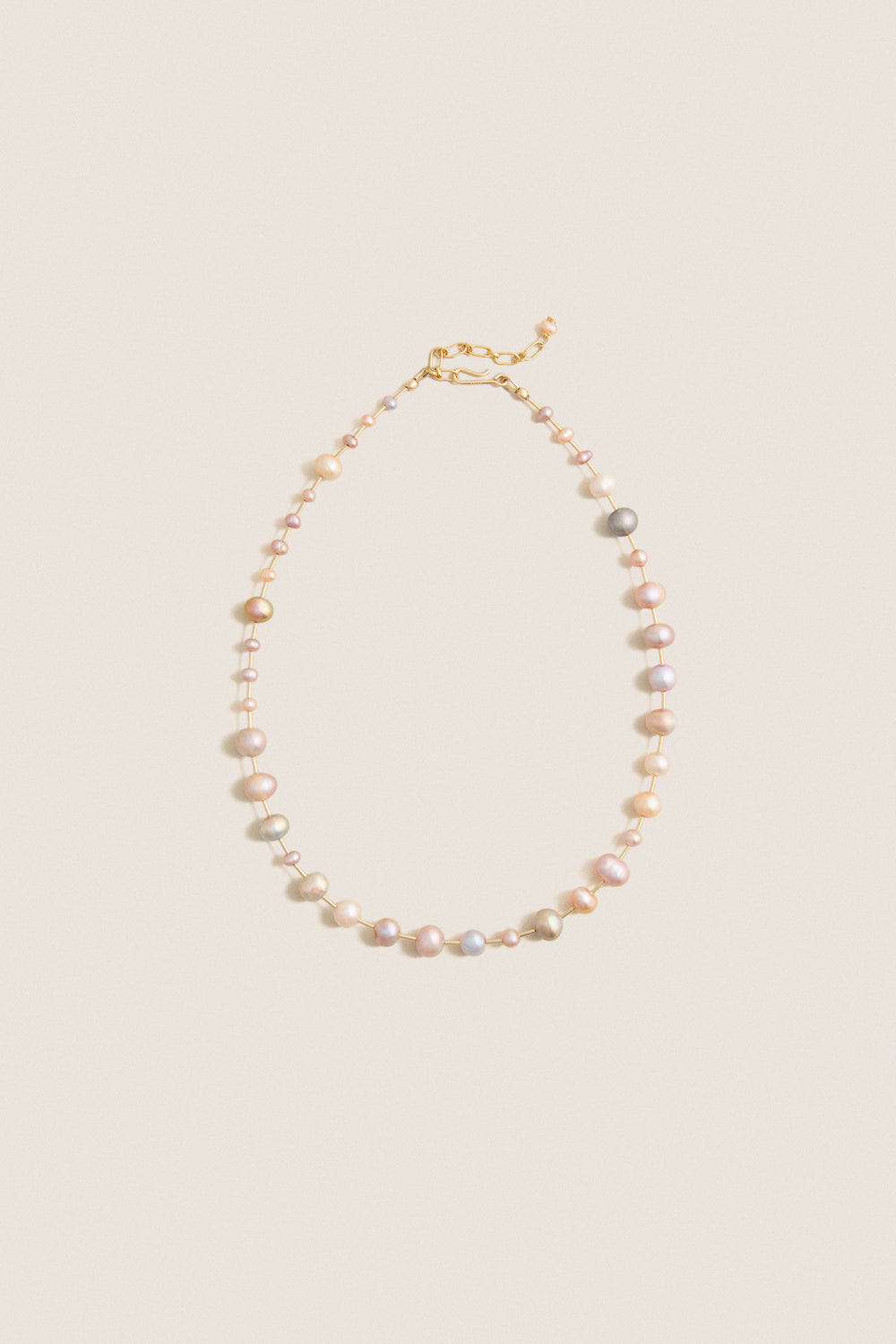 Pink Pearl Golden Rod Necklace