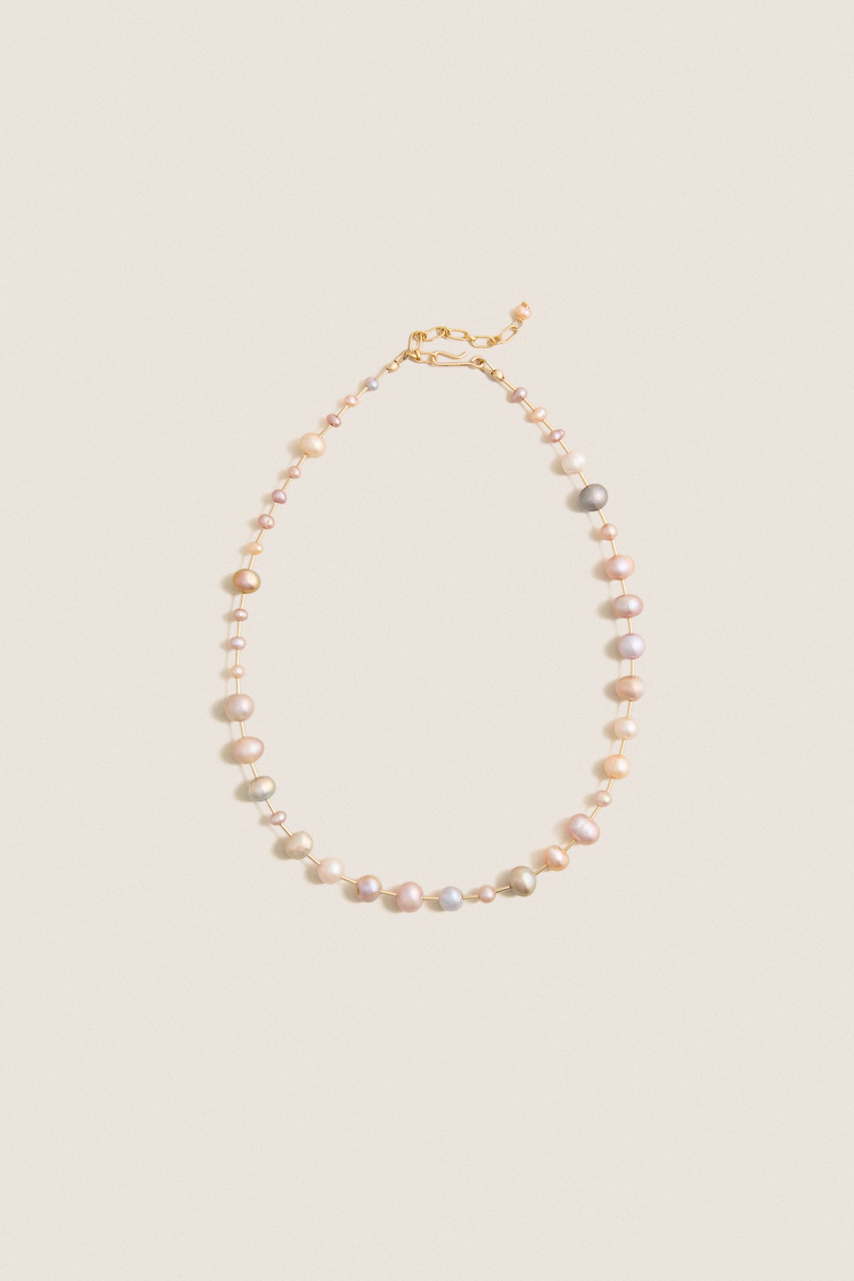Pink Pearl Golden Rod Necklace