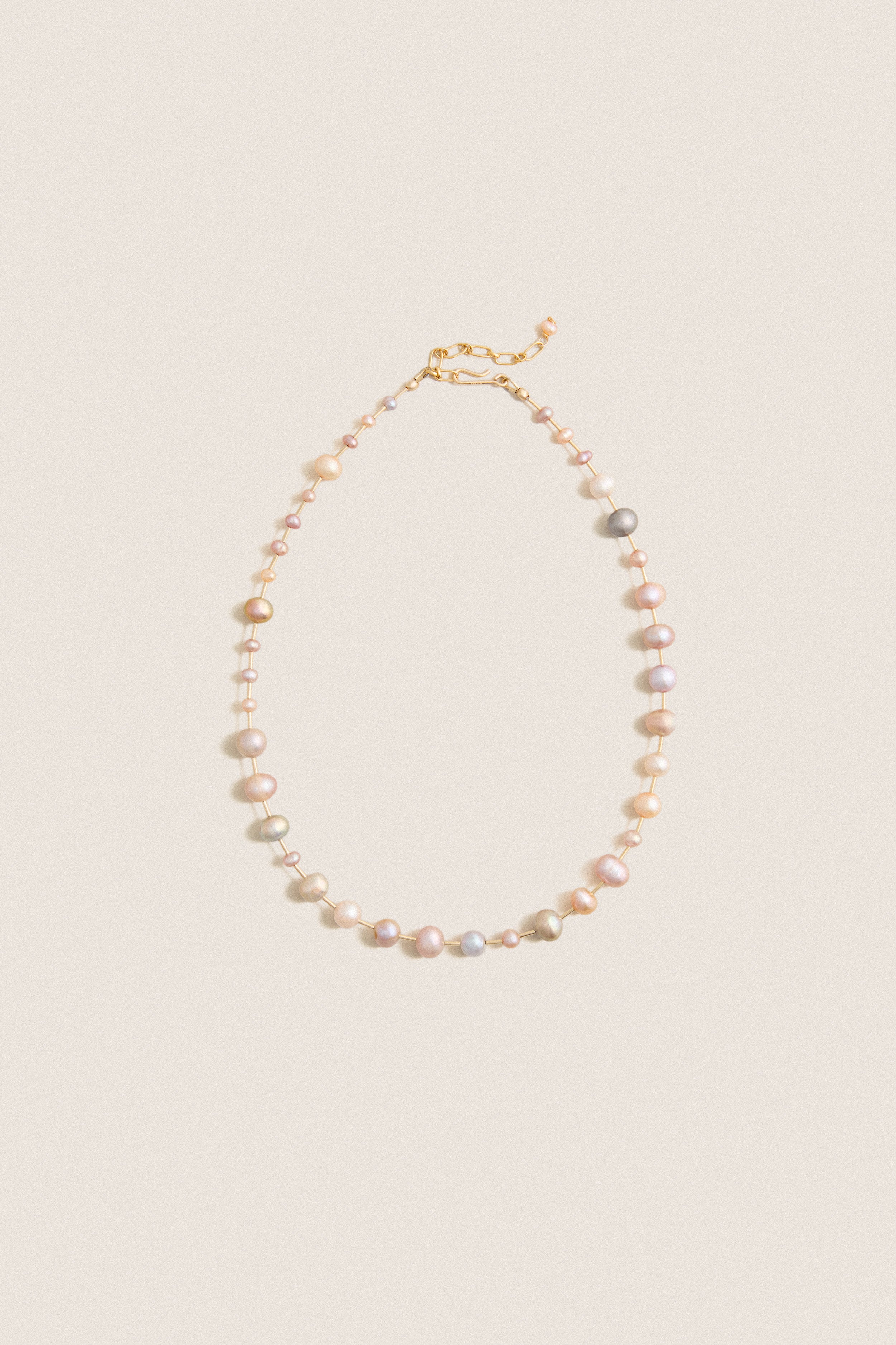 Pink Pearl Golden Rod Necklace