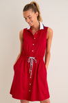 Red Sleeveless Performance Jersey Alcott Golf Dress