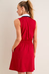 Red Sleeveless Performance Jersey Alcott Golf Dress