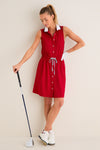 Red Sleeveless Performance Jersey Alcott Golf Dress