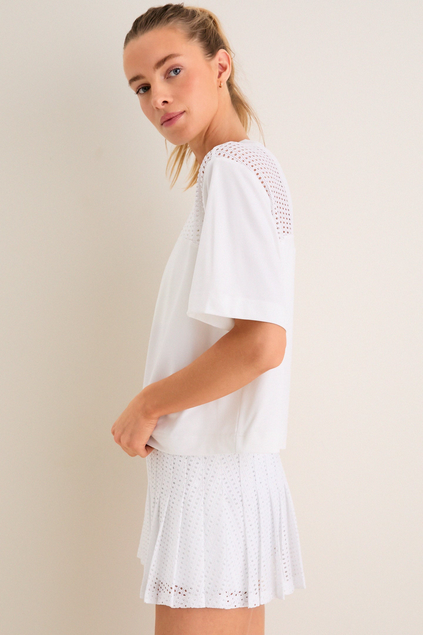 White Cane Cropped Ryan Boyfriend Tee