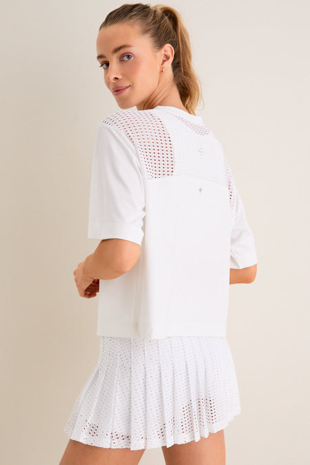 White Cane Cropped Ryan Boyfriend Tee