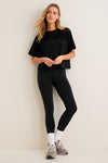 Black Cane Cropped Ryan Boyfriend Tee