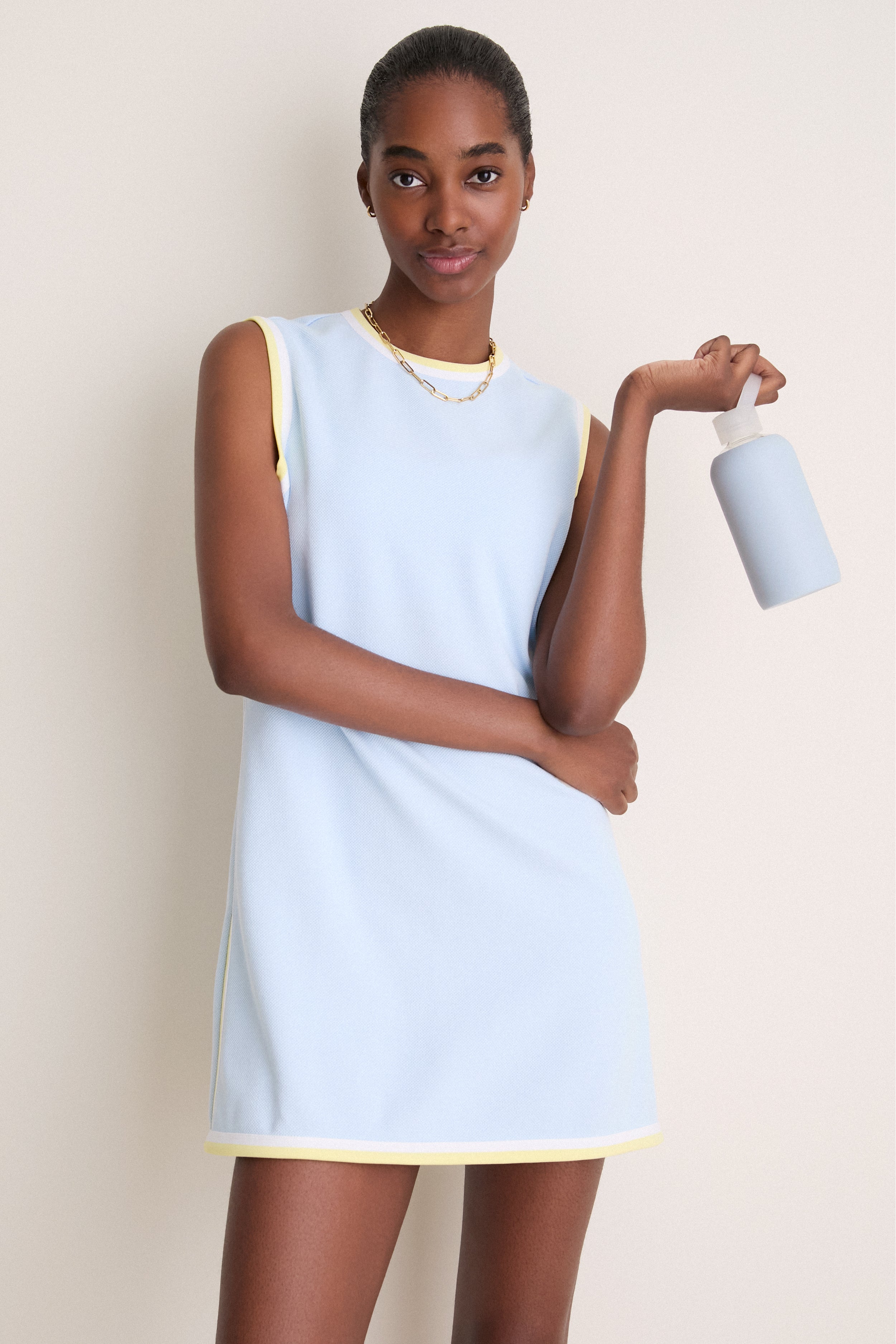 Tnuck Sport Light Blue Pique Cheryl Tennis Dress Nantucket Breeze / L